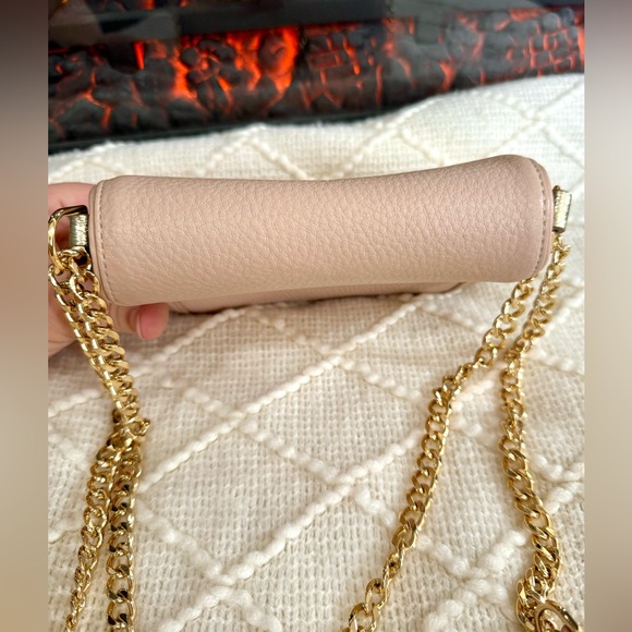 Tory Burch - Light Oak And Spark Gold - Duet Leather Shoulder Bag - Picture 7 of 16